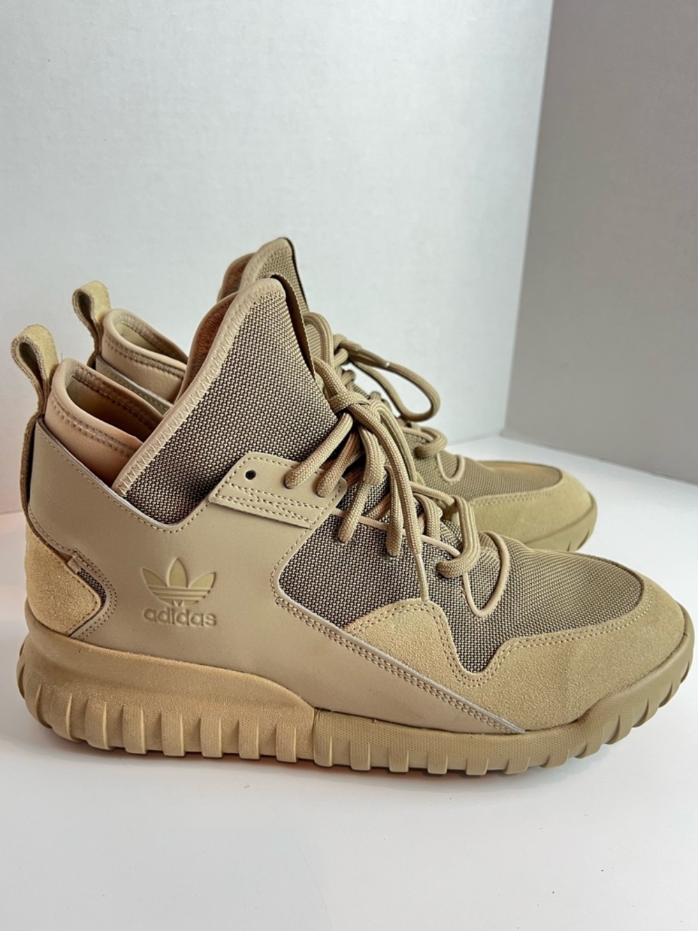Men’s adidas Tubular x Hemp Military Tan Sneakers Size 11